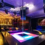 Dance pole in a nightclub